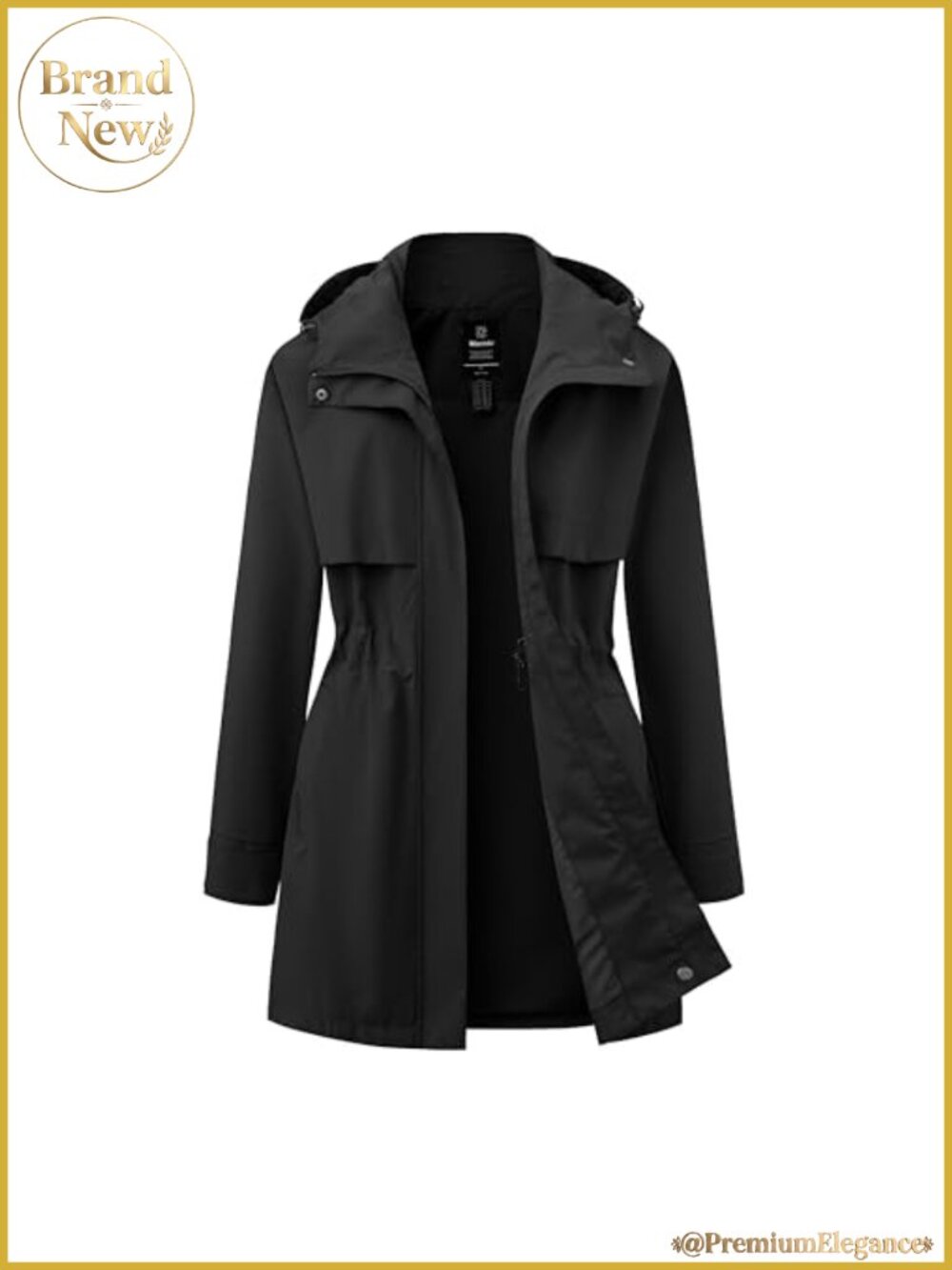 Waterproof Long Rain Jacket with Hood Women's Trench Coat